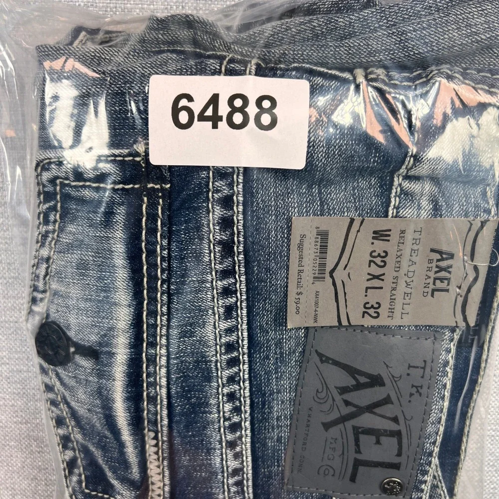 T.K. Axel Treadwell Relaxed Straight Jeans Men 32x32 Blue Denim Normcore NEW‎